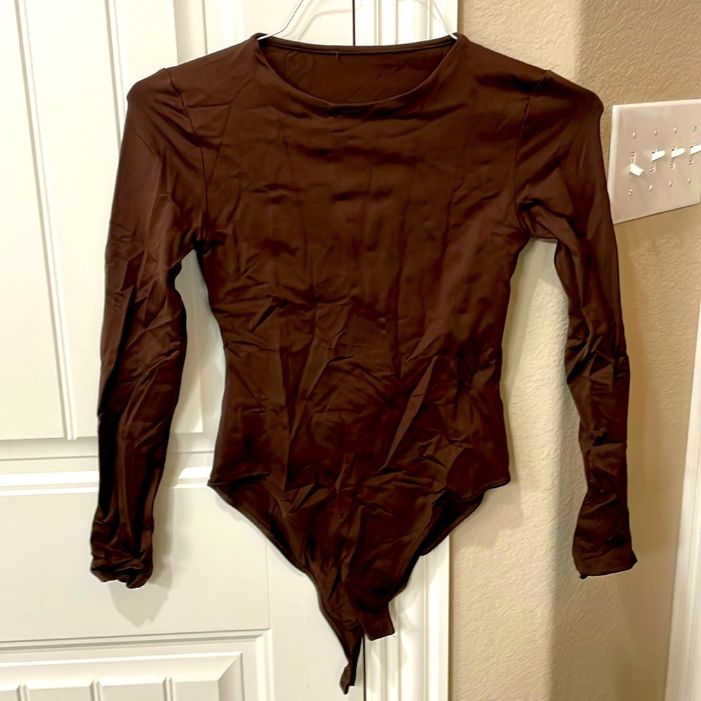 Brown unitard top